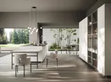 Cucina Design con isola Ménta in bilaminato opaco Grigio Emme di Miton