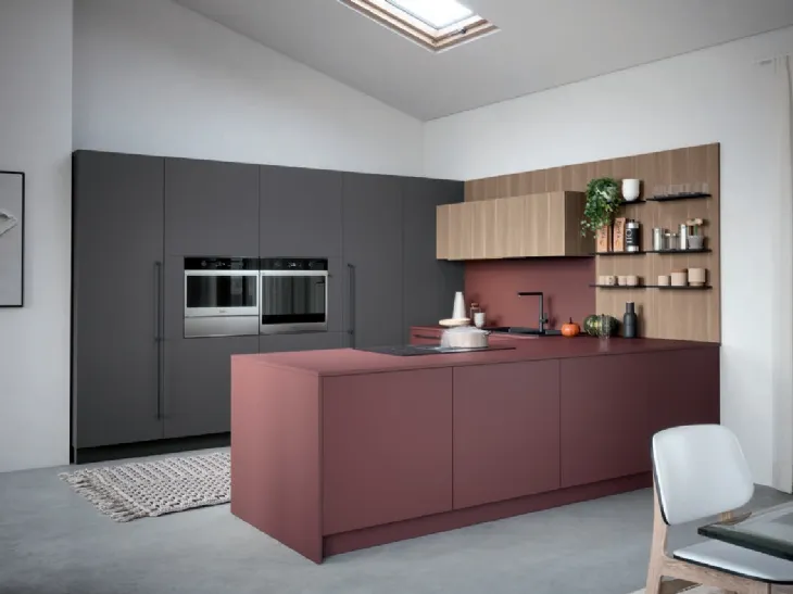 Cucina Moderna con penisola Colibrì Maniglia 02 di Forma Cucine