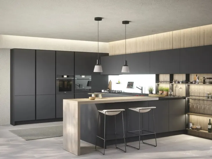 Cucina Moderna con penisola Trend Grip di Forma Cucine